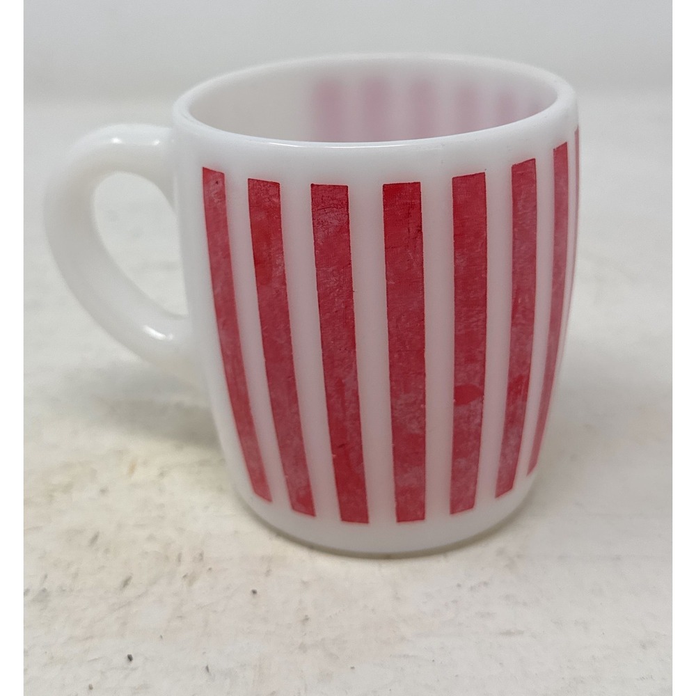 Vintage Hazel Atlas Red Candy Stripe Coffee Mug